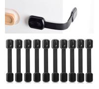 Fhlbestyu Lot de 10 verrous pour enfants pour armoire et tiroirs, sécurité de tiroir pour bébé et enfant, pour porte, placard, réfrigérateur, avec colle sans perçage - Noir