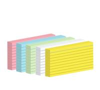 Fhlbestyu Lot de 500 cartes, au format A7, 7,4 x 10,5 cm, lignées, pour la marque, l'enregistrement de recettes, laisser un message, l'apprentissage du vocabulaire en déplacement, en 5 couleurs