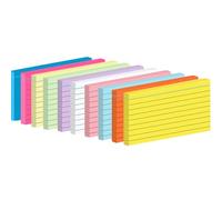 Fhlbestyu Lot de 500 cartes au format A7, lignées, épaisses, 7,4 x 10,5 cm, laissez un message, cartes d'apprentissage, inscriptibles pour l'apprentissage du vocabulaire en déplacement, (10 couleurs)