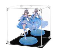 FHMIDIC Vitrine en acrylique - Figurines d'action transparentes avec dos miroir - Vitrine étanche à la poussière - Vitrine en verre alternative pour objets de collection, figurines, modèles, jouets