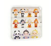 Fhmidic Vitrine pour figurines - Vitrine murale à 3 couches - Résistante à la poussière - Avec porte magnétique - Vitrine de poupée réglable - Pour figurines de collection Sonny Angels Pop Mart (blanc