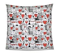 FHOIDM Couverture en Flanelle d'impression 3D Chaton De Dessin Animé Couverture Chaude pour Canapé De Chambre et Salon Couverture Convient aux Adultes Hommes et Femmes 100x130cm