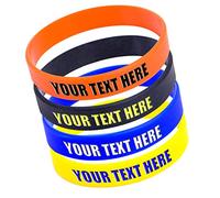 FHOISD Bracelets personnalisés en silicone personnalisés, bracelet d'identification en caoutchouc personnalisé pour motivation, couples, anniversaires, anti-perte, cadeaux de fête personnalisables