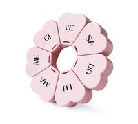 FHORAIN Organisateur de pilules 7 jours, récipient rond en forme de fleur, porte-pilules pour vitamines et suppléments (rose mat)