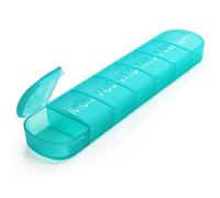 FHORAIN Pilulier hebdomadaire 7 jours, grande boîte à pilules 1 fois par jour, idéale pour les voyages, pour contenir des médicaments, des vitamines, des suppléments d'huile de poisson (Rouge)