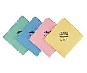 FHP VILEDA Tissu PVA Micro CM 35X38 Multicolore en lot de 4 pièces (Vert - Bleu - Rouge - Jaune)