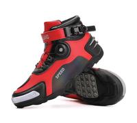 FHQGZT Bottes de Moto Homme Renforcées, Chaussueres de Motard avec Système de Fermeture ATOP, Motocross Support de Cheville, Semelle Antidérapante respirantes pour motards