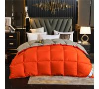 FHQGZT Couette en Plumes d'oie Et Duvet 220x240 Cm,2 Personne Édredon en 100% Coton Biologique,Chaude en Hiver Comforter,Quilt Doux Et Confortable, Lavable en Machine (Orange,220 * 240 cm 5kg)