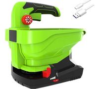 FHRKA Épandeur d;Engrais portatif, épandeur de semences de Gazon électrique sans Fil de 3,3 L, épandeur de sel à débit Variable alimenté par Batterie de 4,0 Ah