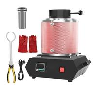 FHRKA Four de Fusion électrique Automatique, Machine de Fusion numérique pour Le Moulage et Le raffinage des métaux précieux tels Que l'or, l'argent, l'étain et l'aluminium (Red 1kg)