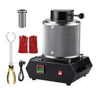 FHRKA Four de Fusion électrique Automatique, Machine de Fusion numérique pour Le Moulage et Le raffinage des métaux précieux tels Que l'or, l'argent, l'étain et l'aluminium (Black 1kg)