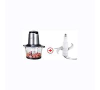 FHRKA Hachoir à Viande électrique - Hachoir à Aliments électrique Mini de 1,8 L, Robot culinaire, Hachoir à Viande, Hachoir de Cuisine en Acier Inoxydable