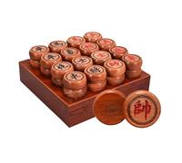 FHRKA Jeu d'échecs Chinois Portable Xiangqi pour 2 Joueurs - Pièces Traditionnelles en Palissandre avec Plateau en Cuir et boîte Cadeau (4.8cm/1.9in)