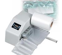 FHRKA Machine à Coussins d;air pour Emballage, Mini-gonfleur avec thermoscellage, Vitesse de 16 m/Min pour Film à Bulles, Coussins de Remplissage et de Protection (White)