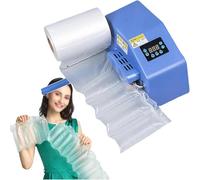 FHRKA Machine à Coussins d;air pour Emballage, Mini-gonfleur avec thermoscellage, Vitesse de 16 m/Min pour Film à Bulles, Coussins de Remplissage et de Protection (Blue)