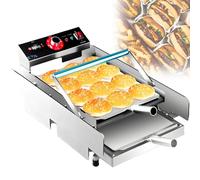 FHRKA Machine à Griller Les Hamburgers à Contrôle Intelligent, Réglage 50-300°C, Grille-Pain Électrique Commercial 750 W - 2000 W pour Hamburgers (24Burger)