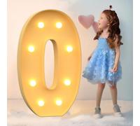 FHRKA Mariages Décoration 4Ft Chapiteau Illuminer Les numéros 0-9 Mosaïque Chapiteau Numéros Lumières Signe pour Ballons Anniversaire Anniversaire Fête Décor (Numeric 0 120cm)