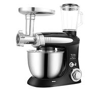 FHRKA Mélangeur Électrique sur Socle - LFANH Mélangeur à Gâteaux Multifonction 1000W avec Bol en Acier Inoxydable 4,0L, Hachoir à Viande (Black)