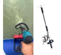 FHRKA Moteur Hors-Bord Portable avec perceuse, hélice de perceuse légère en Aluminium à 3 pales, hélice de perceuse sans Fil de 1 m (3,3 pi) avec Pince. (Length 1m/3.3ft)