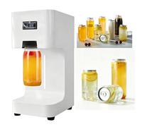 FHRKA Scelleuse de canettes de Soda Professionnelle avec Compteur LCD, diamètre de scellage 5,1 cm, Facile à Utiliser, Machine de Mise en Conserve électrique pour Aluminium (White)