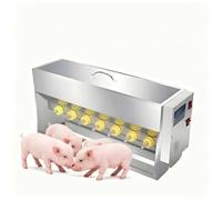 FHRKA Tétine d'allaitement pour porcelet en Acier Inoxydable, biberon pour Animaux de 15/20 L, mangeoire pour élevage de bétail avec Trou Source sonore (14 Nipples)