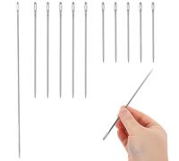FHRYNA 11 Pcs Aiguilles D'Ameublement Gros Chas Extra Longues, acier inoxydable, pour cuir, broderie, tapisserie