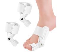 FHRYNA Lot de 2 Orthèses Hallux Valgus Réglables - Version Améliorée avec Attelle d'Orteil et Séparateur en Silicone - Utilisation Jour et Nuit pour Soulager la Pression du Gros Orteil - Unisexe