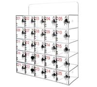 FHSLKXIM 25 Slot Phone Locker Box - Clear Acrylic Cell Phone with Keys Secure Storage for Office School Classroom & Factory - Large Capacity Phone Locking Cabinet,Small Grid