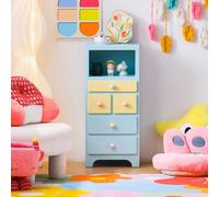 FHSLKXIM 5-Drawer Storage Cabinet with Open Shelf,Space-Saving Bedroom Organizer for Clothes and Essentials,Color3,40 * 30 * 90cm