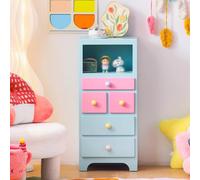 FHSLKXIM 5-Drawer Storage Cabinet with Open Shelf,Space-Saving Bedroom Organizer for Clothes and Essentials,Color2,40 * 30 * 90cm