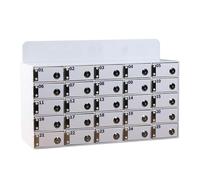 FHSLKXIM Acrylic Cell Phone Locker Box Wall Mounted Storage Station with Door Locks Secure Phone Storage Cabinet for Classroom Office Factory Large Size,White,64.3x18.5x54.7cm