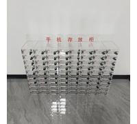 FHSLKXIM Acrylic Wall Mounted Cell Phone Locker Box with Door Locks and Keys Clear Storage Cabinet for School Factory Office 80 Grids Secure Phone Jail for Organization and Safety,80 grids