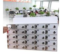 FHSLKXIM Acrylic Wall Mounted Cell Phone Locker Box with Password Lock 50 Slots for Office and School Storage,30slots