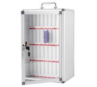 FHSLKXIM Aluminum Alloy Cell Phone Storage Cabinet Wall Mounted Lock Box with 48 Slots for Classroom Meeting Room Gym Factory Phone Organizers for Secure Organization and Storage,Silver,36 Slots