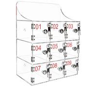 FHSLKXIM Clear Cell Phone Locker for Classroom Wall Mounted Storage Cabinet with Locks & Keys 15 Bay Cell Phones Box for School Office and Factories,Clear,9 Bays