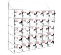 FHSLKXIM Clear Cell Phone Locker for Classroom Wall Mounted Storage Cabinet with Locks & Keys 15 Bay Cell Phones Box for School Office and Factories,Clear,30 Bays