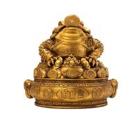 FHSLKXIM Décoration De Crapaud Doré en Bronze, Artisanat Créatif en Cuivre, Ornements De Décoration pour La Maison - Judao Treasure Ten Toad 1,3 Pieds, Polystra Ten Ten Toad 1 Pied