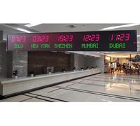 FHSLKXIM Horloge Numérique Universelle avec Télécommande Et Application, Affichage des Fuseaux Horaires De 5 Villes, Luminosité Réglable pour La Maison Et Le Bureau