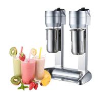 FHSLKXIM Machine À Milkshake Électrique, Mélangeur De Boissons À Double Tête Réglable en Vitesse, Machine À Milkshake en Acier Inoxydable, Équipement De Boissons Mélangeur De Mous