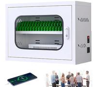 FHSLKXIM Mobile Phone Storage Cabinet with Portable Charging and Secure Rechargeable Feature Wall Mounted 12 Slot Organizer with Four Universal Wheels,20Slots