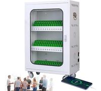 FHSLKXIM Mobile Phone Storage Cabinet with Portable Charging and Secure Rechargeable Feature Wall Mounted 12 Slot Organizer with Four Universal Wheels,60Slots