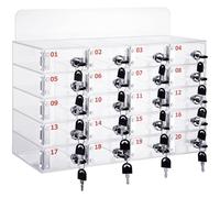 FHSLKXIM Transparent Mobile Phone Storage Cabinet with Lock - Personal Locker Box 12-100 Grids Desktop for Phones Accessories & Valuables - Secure & Versatile Solution,Normal,40 grids