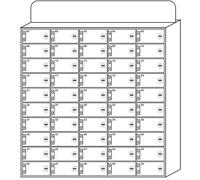 FHSLKXIM White Acrylic Mobile Phone Storage Locker - Wall-Mounted Cell Phone Cabinet with Lock - Thickened Design for Clean Desktop Nization - Secure Storage Box for Phones 60 Units,White,50