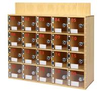 FHSLKXIM Wooden Cell Phone Cabinet Locker with Lock and Keys for Employees Large 20 Bay Cell Phone Locker Box with Acrylic Doors for Labs Troops Gym School Factories and Exam Rooms.,Small,20Bays