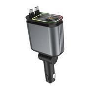Fhsqwernm Chargeur de voiture 4 en 1 double USB C et USB A avec projecteur d'étoiles et câble réglable à 180 degrés