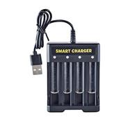 Fhsqwernm Station de charge USB pour piles rechargeables double/triple A avec indicateurs de charge 4 emplacements 1,2 V 300 mAh 4 sorties