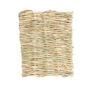 Fhsqwernm Tapis d'herbe pour lapins en paille tissée pour petits animaux naturel litière accessoire de cage de repos