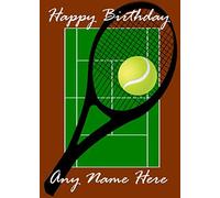 Fht37 Carte de vœux A5 personnalisable Motif tennis