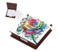 FHTech Store Boîte de rangement créative pour notes et mémos avec motif mosaïque artistique pour la maison, l'école et le lieu de travail Rose brillant 1