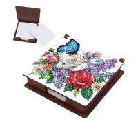 FHTech Store Boîte de rangement créative pour notes et mémos avec motif mosaïque artistique pour la maison, l'école et le lieu de travail (fleur papillon 2)